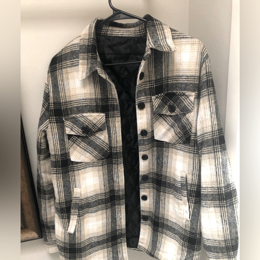 Plaid Button-Up Jacket